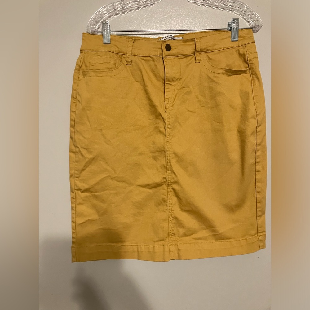 The Main Street Exchange Mustard Denim Skirt